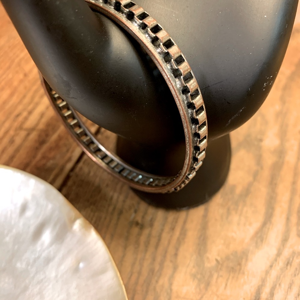 Copper and Silver Brutalist Bangle